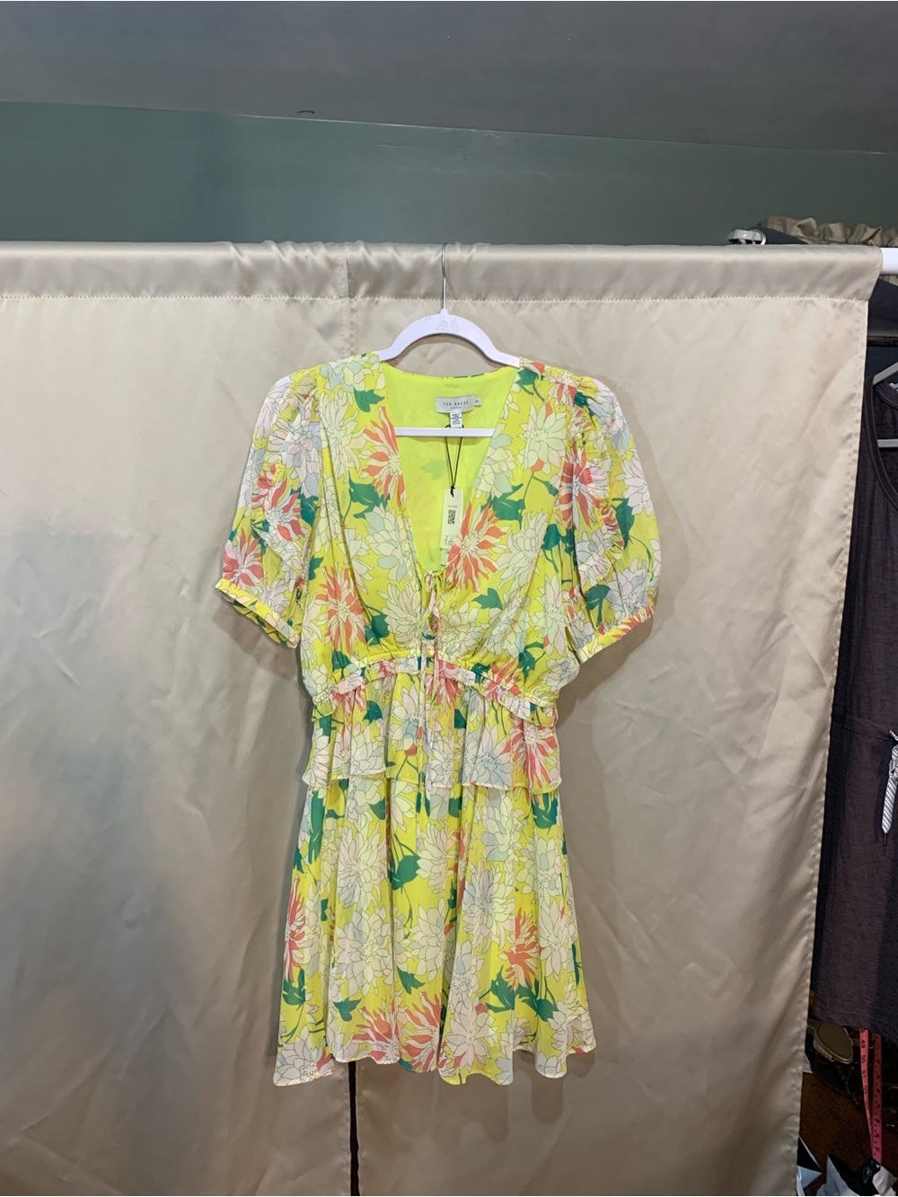 Ted Baker Yellow Floral Mini Dress